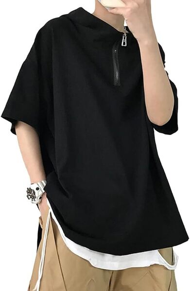 メンズ tシャツ 夏服 半袖 パーカー M