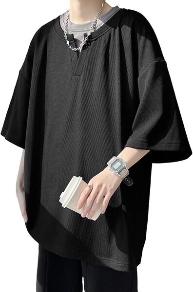 Tシャツ メンズ 半袖 夏服 七分袖 トップス L