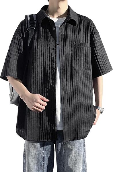 シャツ メンズ 半袖 夏服 半袖シャツ L