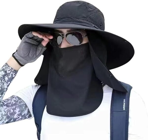 帽子 メンズ サファリハット つば広 帽子 超軽量 防水 吸湿速乾 メッシュ UVカット 花粉 日焼け防止 釣り 登山 アウトドア スポーツ