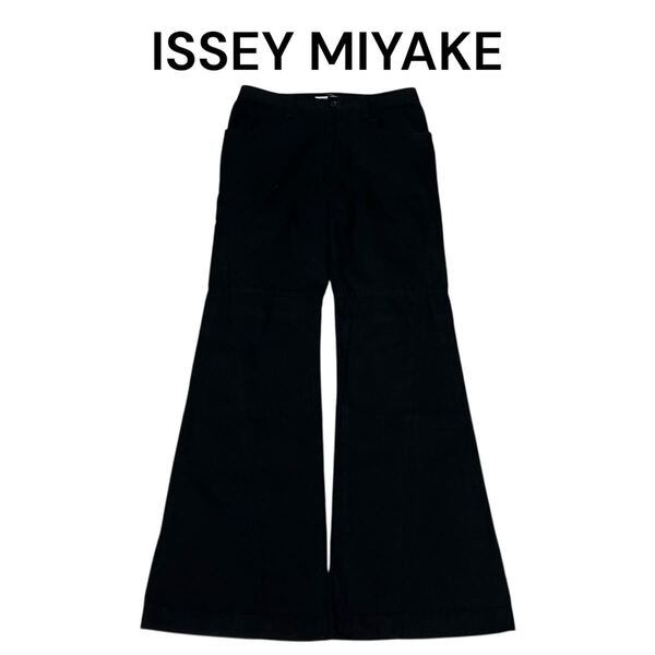 issey miyake 00s スパイラル フレア デニム BLACK パンツ