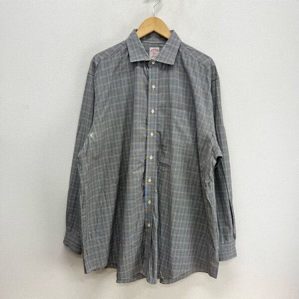 BROOKS BROTHERS ブルックスブラザーズ 346 ワイドカラー 長袖シャツ グレンチェック コットン 18-6/7 10125196