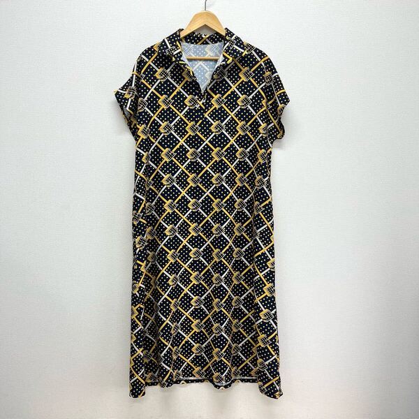 antiqua patterntorso アンティカ パターントルソ PA-03413 ドットデザイン ワンピース レトロ 総柄 F 10126288