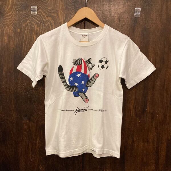 Crazy Shirts 90s 半袖T Tシャツ プリントT クリバンキャット キッズLサイズ クレイジーシャツ 90sビンテージ