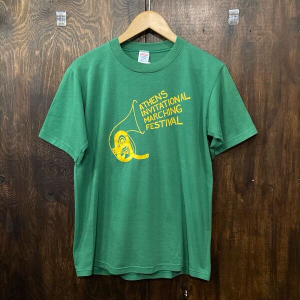 Jerzees 80s ビンテージ プリントT 半袖Tシャツ 緑 ジャージーズ アメリカ古着 USA古着 アメリカ製 ビンテージT