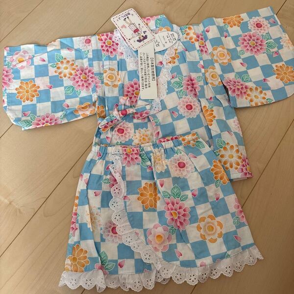 新品 甚平 女の子 浴衣 夏祭り 浴衣ドレス 90
