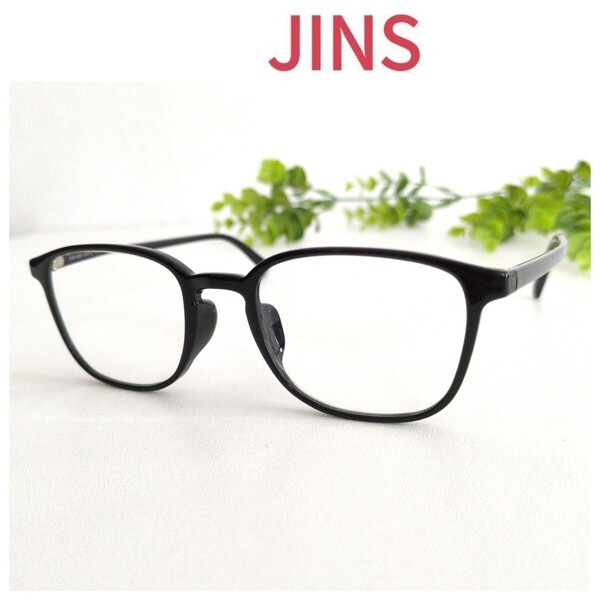 良品☆JINS ジンズ 眼鏡 メガネ ブラック Modern Slim ボストン ユニセックス オシャレ ビジネス 黒縁 スクエア 軽量 人気
