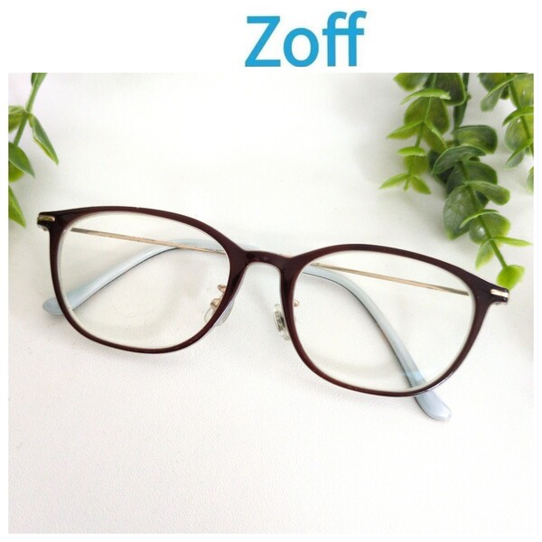 Zoff ゾフ 眼鏡 メガネ ブラウン ウェリントン ボストン ブルー 水色 ユニセックス ゴールド 人気 オシャレ ビジネス シンプル 軽量