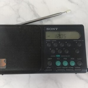 K4189 SONY ICF-M300V TV-FM- AM ハンディポータブルラジオ 簡易確認&簡易清掃&ラジオ受信& 音出しOK 現状品 送料無料