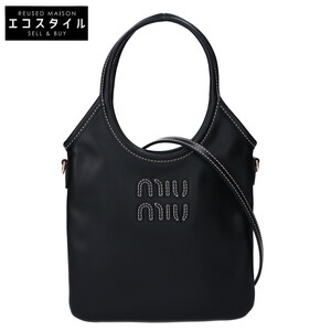 新品同様 MIUMIU ミュウミュウ 5BA281 IVY アイビー ミニ 2WAYショルダーバッグ ハンドバッグ ブラック レディース