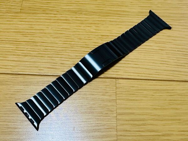 Apple watch 38mm 40mm 41mm 42mm スペースブラック リンクブレスレット アップルウォッチ バンド ベルト 純正 ステンレス ブラック