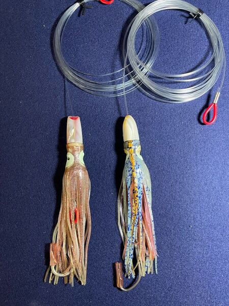 白蝶貝 小型タコベイト トローリングルアー 2本組◆未使用品◆ソルトウォーターフィッシング トンボ メバチ カンパチ等青物