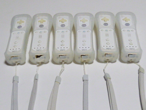 R11【動作確認済 即日発送 送料無料】Wii リモコン モーションプラス ジャケット ストラップ 6個セット RVL-003 任天堂 純正 白 ホワイト