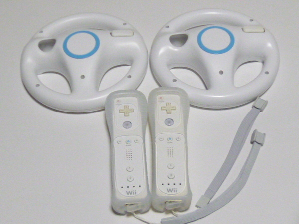 HD02【即日発送 送料無料 動作確認済】Wii リモコン ハンドル ジャケット 任天堂 2個セット 純正品 ステアリング コントロ-ラー RVL-003