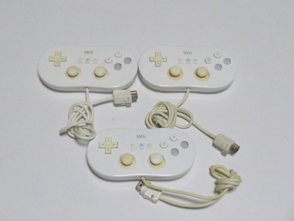 C24【動作確認済 送料無料 即日発送 】任天堂 Wii クラシックコントローラー3個セット クラシックコントローラ リモコン コントローラー