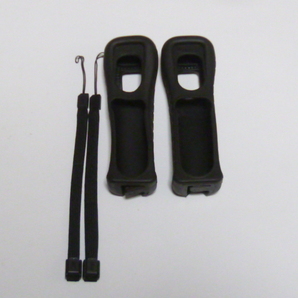 S09【動作確認済 即日発送 送料無料】Wii ジャケット リモコンカバー ストラップ 2つセット コントローラ リモコン 任天堂 黒 ブラック