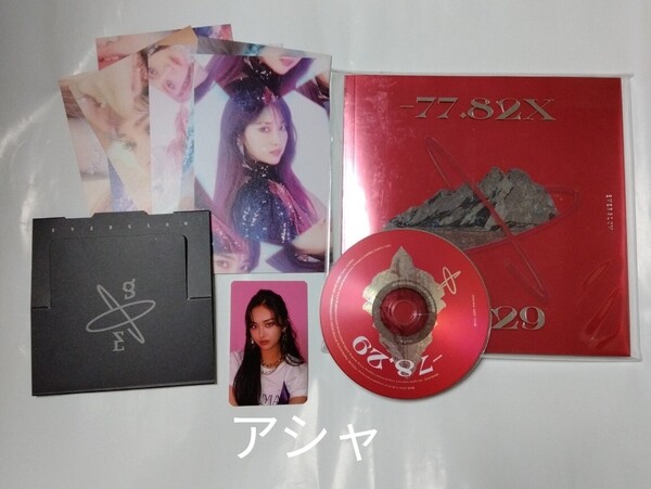 送料込み EVERGLOW CD トレカ アシャ THE 2ND MINI ALBUM ☆-77.82X-78.29☆ 4曲 韓国盤 ASHA K-POP