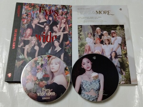 送料込み TWICE トゥワイス CD 2個セット 2集 ☆Eyes wide open☆ ジョンヨン & 9th ☆MORE & MORE☆ ツウィ 韓国盤 K-POP