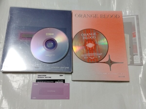 送料込み ENHYPEN エンハイフン CD 2個セット 1stミニ ☆DAY ONE☆ & 5thミニ ☆ORANGE BLOOD☆ 韓国盤 K-POP