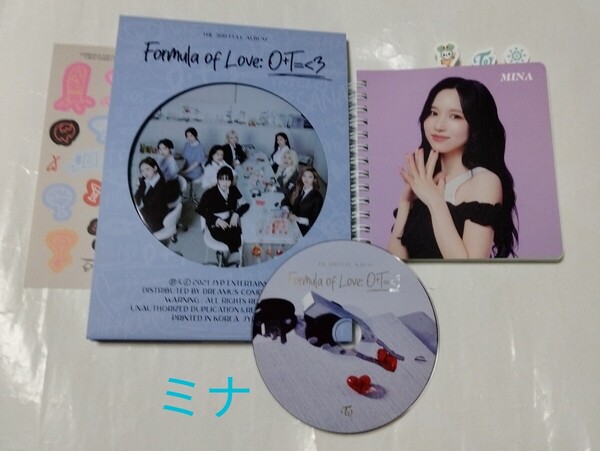 送料込み TWICE CD 韓国サードアルバム ☆Formula of Love☆ 15曲 韓国盤 3rd ALBUM ミナ インデックスミニノート 3集 K-POP