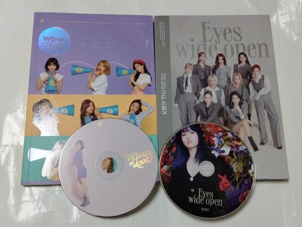 送料込み TWICE トゥワイス CD 2個セット ディスク モモ 5thミニ ☆What is Love?☆ & 2集 ☆Eyes wide open☆ 韓国盤 K-POP