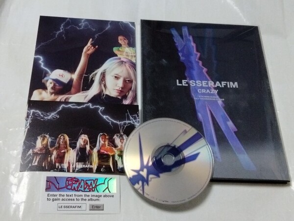 送料込み LE SSERAFIM ルセラフィム ルセラ CD ポスター 4th Mini Album ☆CRAZY☆ 5曲 韓国盤 K-POP