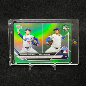 2025 Topps Now MLB Tokyo Series 東京シリーズ 開幕戦 東京ドーム 山本由伸 今永昇太 #2 グリーンクロームパラレル 99枚限定 Dodgers Cubs