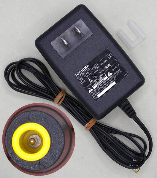 送料無料 東芝 TOSHIBA 純正 ポータブル DVDプレーヤー 用 ACアダプター HDAD-120015-3H センタープラス 12V 12.0V 1.5A ピン有り EIAJ4