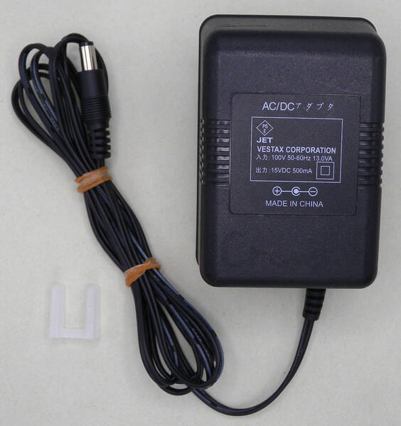 送料無料 ベスタクス Vestax 純正 AC/DCアダプタ ACアダプター DC 15V 500mA 0.5A センターマイナス ピン無し 5.5mm 2.1mm 即決!