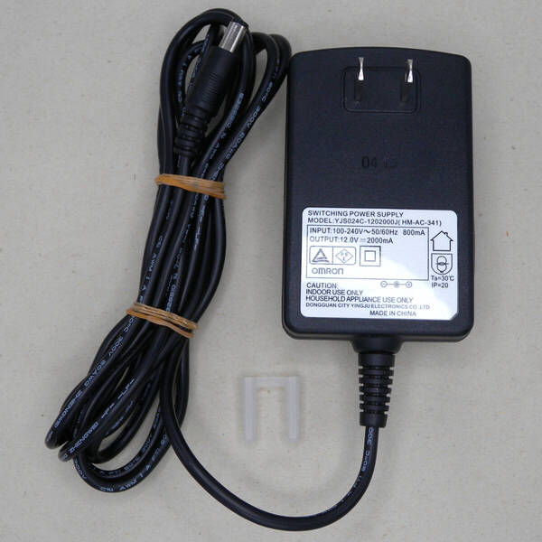 送料無料 OMRON オムロン 純正 ACアダプター YJS024C-1202000J HM-AC-341 センタープラス 12V 12.0V 2A 2.0A 2000mA ピン無し 5.5mm 2.5mm