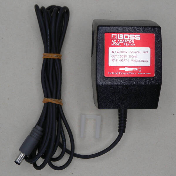 送料無料 BOSS ボス 純正 ACアダプター PSA-100 センターマイナス 9V 9.0V 200mA 0.2A WAKAYANAGI ローランド Roland 日本製 MADE IN JAPAN