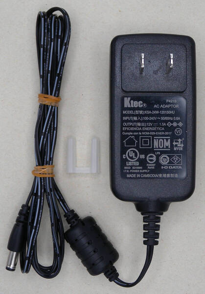 I・O DATA アイ・オー・データ Ktec 純正 ACアダプター KSA-24W-120150HU 12V 1.5A ピン無し 5.5mm 2.5mm / LACIE WA-18H12 代替 流用 即決
