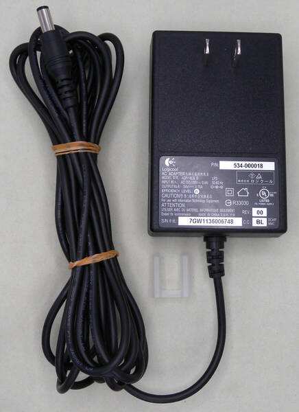 送料無料 Logicool ロジクール GT FORCE PRO 純正 ACアダプター ADP-18LB B センタープラス 24V 24.0V 0.75A 750mA 即決!