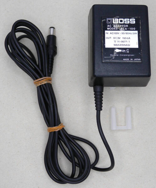 送料無料 BOSS ボス 純正 ACアダプター ACA-100 センターマイナス 9V 150mA 日本製 MADE IN JAPAN ローランド Roland 5.5mm 2.1mm 即決!