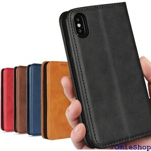 iPhone X ケース アイフォン X ケース 手帳 スタンド機能 落ち着いた色 軽量 便利 レトロ ブラック 25