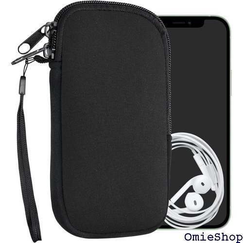 kwmobile クッション ポーチ S - 4.5"対応 - ネオプレン スマートフォン 保護 ケース 黒色 98