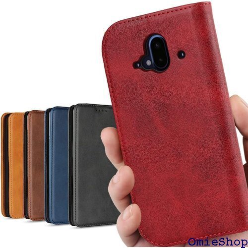 らくらくスマートフォン F-52B ケース 手帳型 カ カード入れ スタンド機能 落ち着いた色 レトロ レッド 640