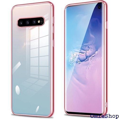 Galaxy S10 ケース クリア ギャラクシーS1 TPU 黄変防止 背面クリア 保護カバー ローズゴールド 649
