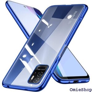 Redmi Note 10T ケース クリア Note 背面クリア 青 ストラップホール付き 軽 耐衝撃 ブルー 666