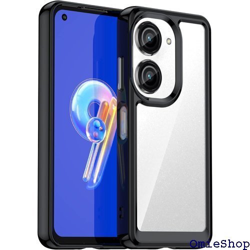 FINON ZenFone 10 ケース ZenFon ケース 指紋認証可能モデル 耐衝撃 シンプル ブラック 826