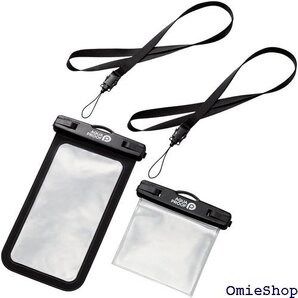 エレコム スマホ 防水ケース 防水ウォレット付き IP 以下のスマートフォン対応 ブラック P-WPSW04BK 1254