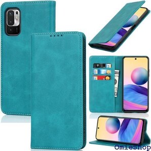 xiaomi redmi note 10 je ケース ー カードスロット、キックスタンド レザー スカイブルー 1376