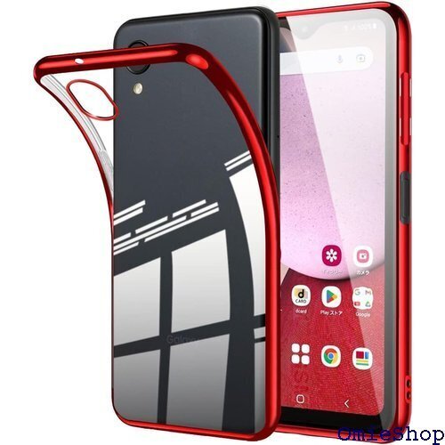 Galaxy A23 5G ケース クリア SC-56 止 ストラップホール付き サムスンA23 ケース レッド 1589