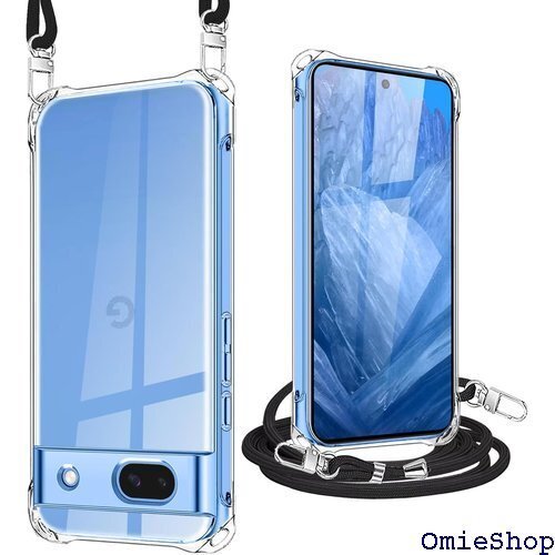 Pixel 8A ケース ショルダー クリア 耐衝撃 量 落下防止 取り外し可能 長さ調整可能 TPU 全透明 1825