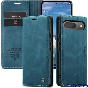 Pixel 9 / Pixel 9 Pro ケース 手 携帯カバー 横置き機能 マグネット式 おしゃれ・グリーン 2045