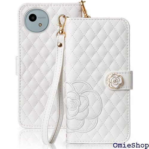 AQUOS wish4 ケース 手帳型 薔薇 バラ 刺 QUOS wish4 SH-52E/A402SHホワイト 2116