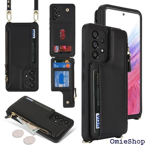 for Galaxy A53 5G SC-53C SC ファスナー ストラップ付き ショルダーケース ブラック 2127