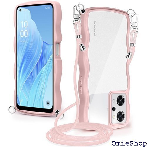 OPPO Reno9 A/OPPO Reno7 A ケ 取り外し可能 長さ調整可能 ワイヤレス充電対応 ピンク 2462