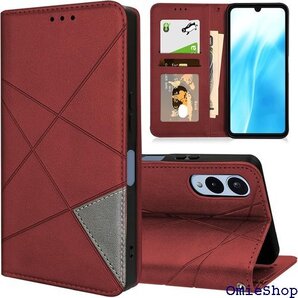 Arrows We2 ケース 手帳型 F-52E FC 素材 携帯カバー 薄型 軽量 ストラップホール付 レッド 2496