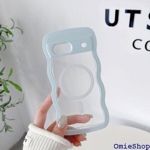 スマホケース うねうね pixel 7a ケース ma 全面保護 透明ケース ワイヤレス充電対応 シエラブルー 2537